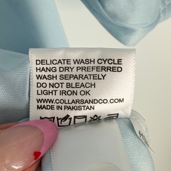Collars & Co The Original Dress Collar Polo Shirt Mens XL Light Blue Classic NEW - Picture 8 of 10
